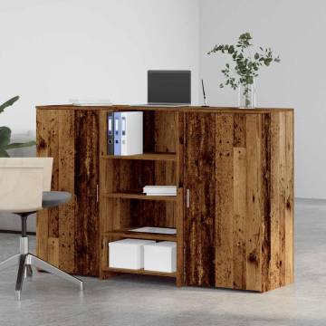 Stylish Old Wood Reception Desk | Durable Engineered Wood