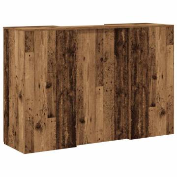 Stylish Old Wood Reception Desk | Durable Engineered Wood