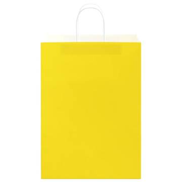 Yellow Paper Bags with Handles - 50 pcs | Eco-Friendly Packaging