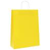 Eco-Friendly Yellow Paper Bags with Handles - 50 pcs