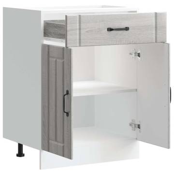 Kitchen Base Cabinet Lucca Grey Sonoma - Stylish Storage Solution