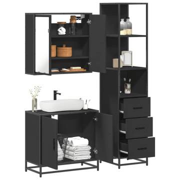 3 Piece Black Bathroom Furniture Set | Durable & Stylish