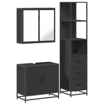 3 Piece Black Bathroom Furniture Set | Durable & Stylish