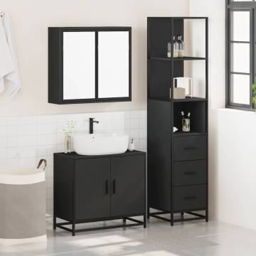 3 Piece Black Bathroom Furniture Set | Durable & Stylish