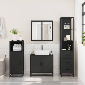 3 Piece Black Bathroom Furniture Set | Durable & Stylish