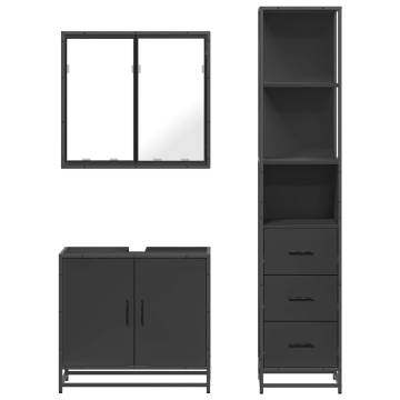 3 Piece Black Bathroom Furniture Set | Durable & Stylish