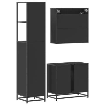 3 Piece Black Bathroom Furniture Set | Durable & Stylish