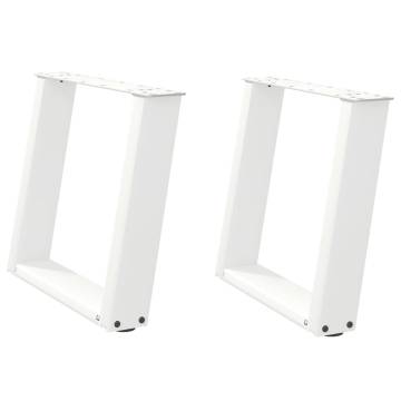 U-Shaped Coffee Table Legs - White Steel 50x(42-43) cm | HipoMarket