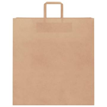 50 Brown Paper Bags with Handles - Durable & Recyclable