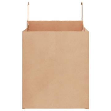 Eco-Friendly Brown Paper Bags with Handles - 50 pcs