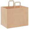 Eco-Friendly Brown Paper Bags with Handles - 50 pcs