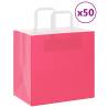  Paper Bags 50 pcs with Handles Pink 26x17x25 cm Colour pink Size 26 x 17 x 25 cm Quantity in Package 50 