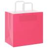 50 Pink Paper Bags with Handles - Durable & Recyclable