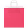 50 Pink Paper Bags with Handles - Durable & Recyclable