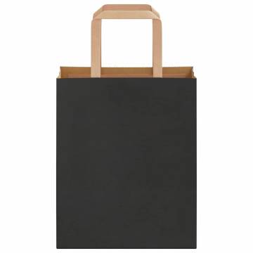 250 Black Paper Bags with Handles - Eco-Friendly & Durable