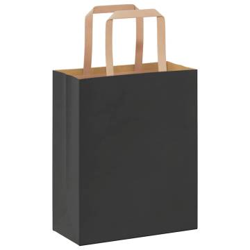 250 Black Paper Bags with Handles - Eco-Friendly & Durable