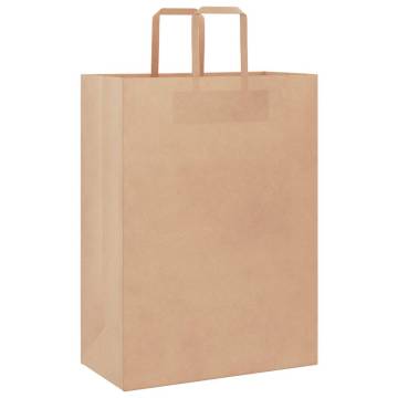 Sustainable Brown Paper Bags with Handles - 250 pcs | HipoMarket