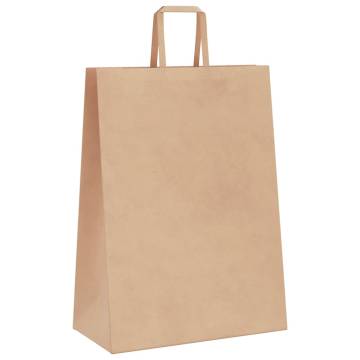 Sustainable Brown Paper Bags with Handles - 250 pcs | HipoMarket