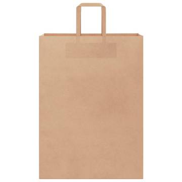 Sustainable Brown Paper Bags with Handles - 250 pcs | HipoMarket