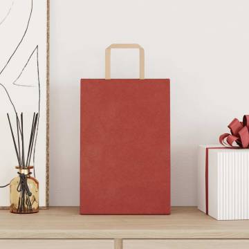 Red Paper Bags with Handles - 250 pcs | Eco-Friendly Packaging