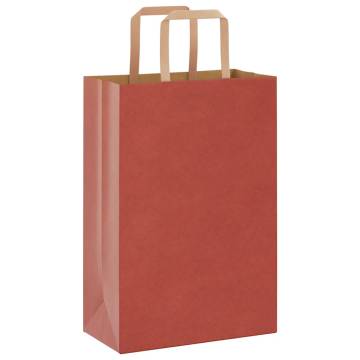 Red Paper Bags with Handles - 250 pcs | Eco-Friendly Packaging