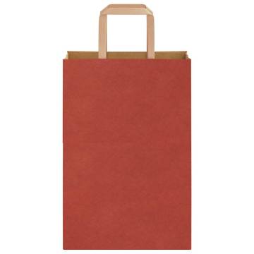 Red Paper Bags with Handles - 250 pcs | Eco-Friendly Packaging