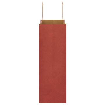 Red Paper Bags with Handles - 250 pcs | Eco-Friendly Packaging