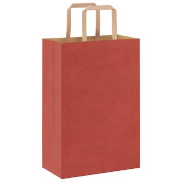 Red Paper Bags with Handles - 250 pcs | Eco-Friendly Packaging