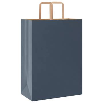 Blue Paper Bags with Handles - 50 Pcs | Sustainable Packaging