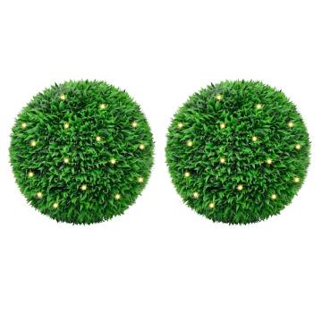 Artificial Boxwood Balls with LED Lights - 2 pcs Green 55 cm