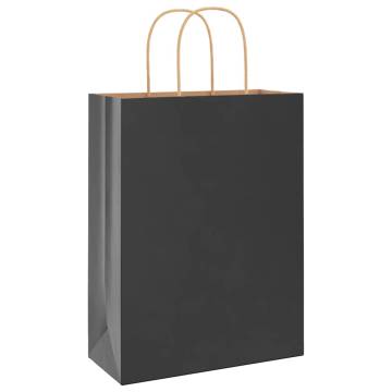 250 Black Paper Bags with Handles - Sustainable & Stylish