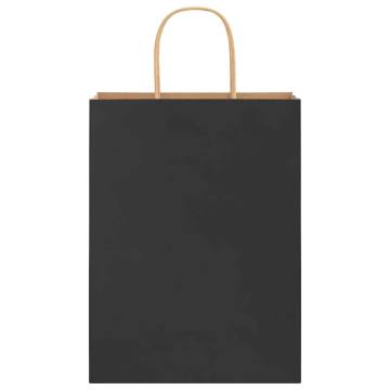 250 Black Paper Bags with Handles - Sustainable & Stylish