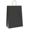 Black Paper Bags 250 pcs with Handles - Eco-Friendly & Durable