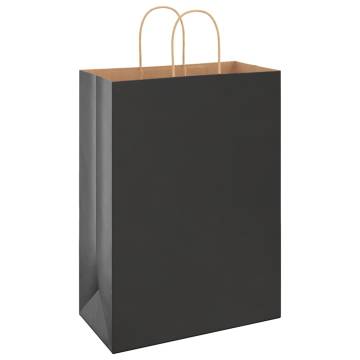 Black Paper Bags 250 pcs with Handles - Eco-Friendly & Durable