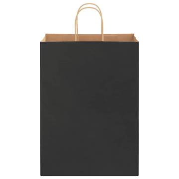 Black Paper Bags 250 pcs with Handles - Eco-Friendly & Durable