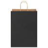 Black Paper Bags 250 pcs with Handles - Eco-Friendly & Durable