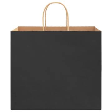 250 Black Paper Bags with Handles - Eco-Friendly & Durable