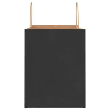 250 Black Paper Bags with Handles - Eco-Friendly & Durable