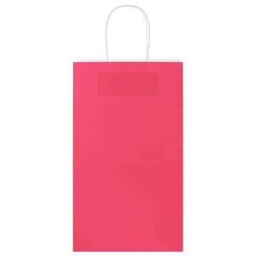 Pink Paper Bags with Handles – 250 Pcs | Hipo Market