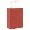 Red Paper Bags with Handles - 250 pcs - Eco-Friendly Option