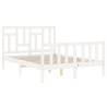 White Bed Frame with Headboard 140x190 cm | Solid Wood