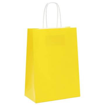 250 Yellow Paper Bags with Handles - Eco-Friendly & Versatile