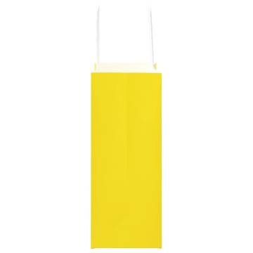 250 Yellow Paper Bags with Handles - Eco-Friendly & Versatile