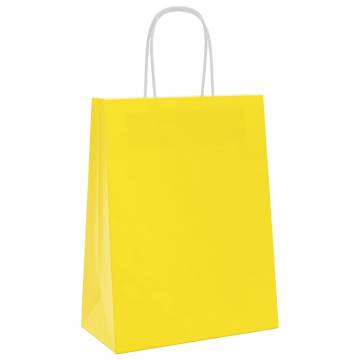 Yellow Paper Bags 250 pcs with Handles - Eco-Friendly Packaging