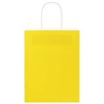 Yellow Paper Bags 250 pcs with Handles - Eco-Friendly Packaging