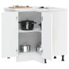 Kitchen Corner Base Cabinet Kalmar - White Engineered Wood