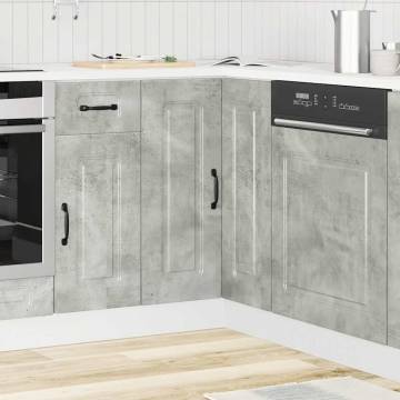 Kalmar Concrete Grey Kitchen Corner Base Cabinet - Optimize Space