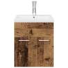 Stylish Sink Cabinet with Basin & Faucet - Old Wood Finish