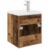 Stylish Sink Cabinet with Basin & Faucet - Old Wood Finish