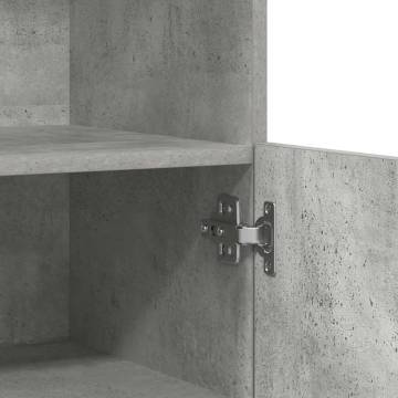 Stylish Concrete Grey Sideboard - Durable Engineered Wood